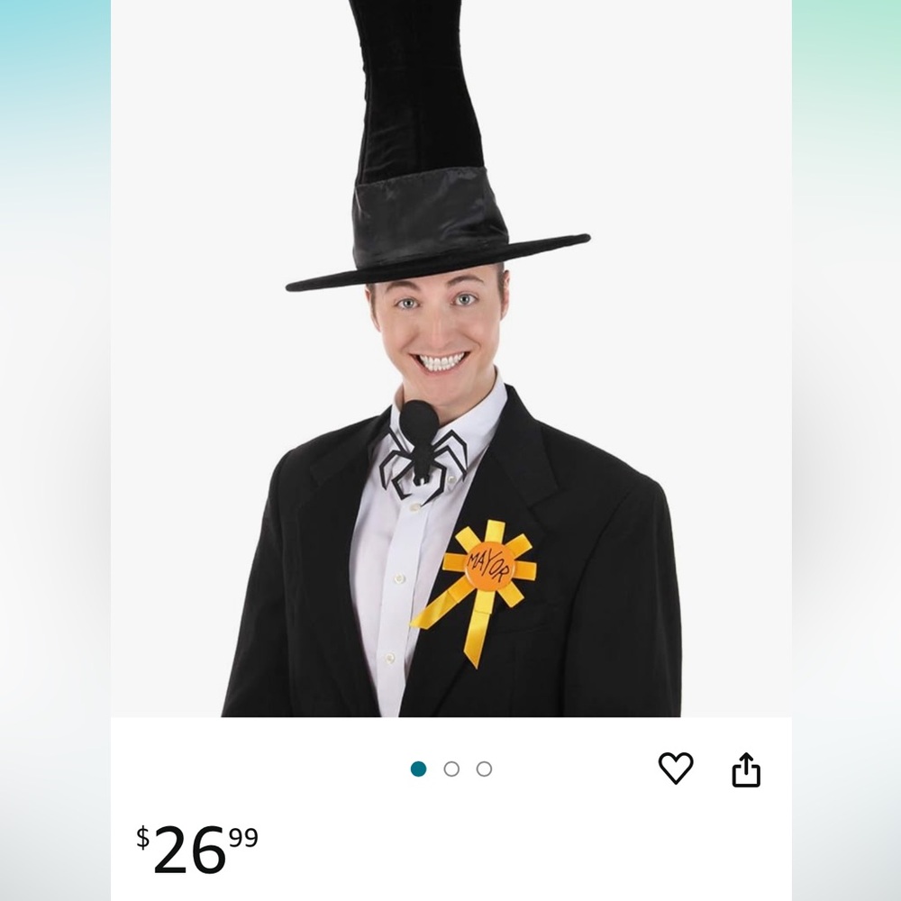 Halloween town mayor hat and badge